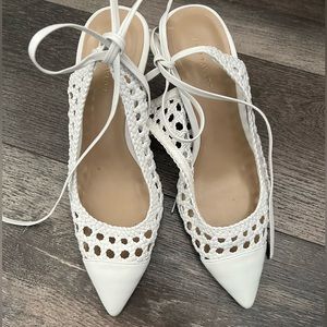 White Ana Taylor mini heels